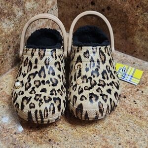 CROCS Tan and Black Mules with Ventilation Holes
